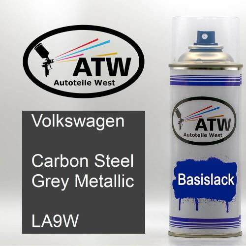 Volkswagen, Carbon Steel Grey Metallic, LA9W: 400ml Sprühdose, von ATW Autoteile West.